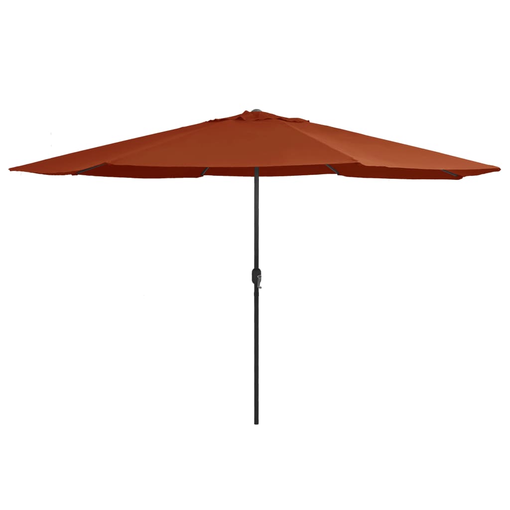 vidaXL Parasol de jardin avec mât en métal 390 cm terre cuite