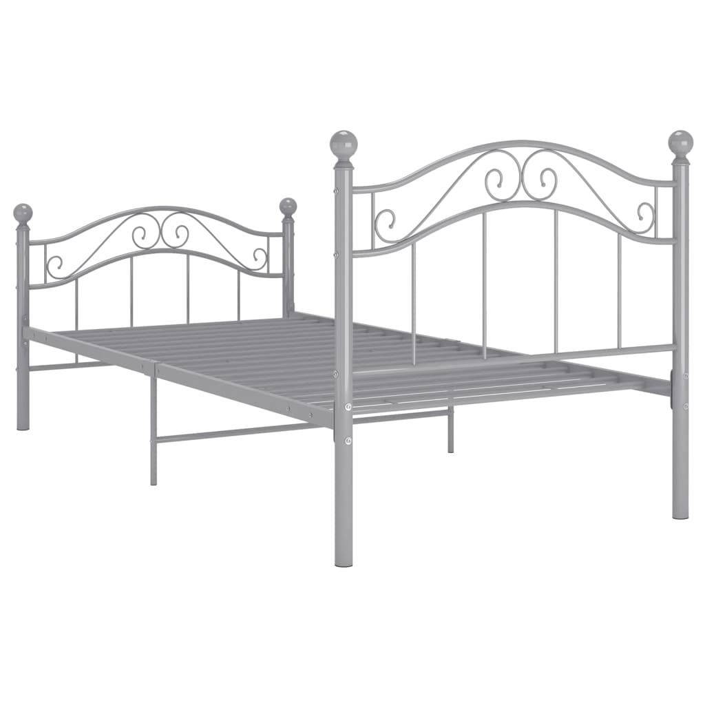 vidaXL Cadre de lit sans matelas gris métal 90x200 cm