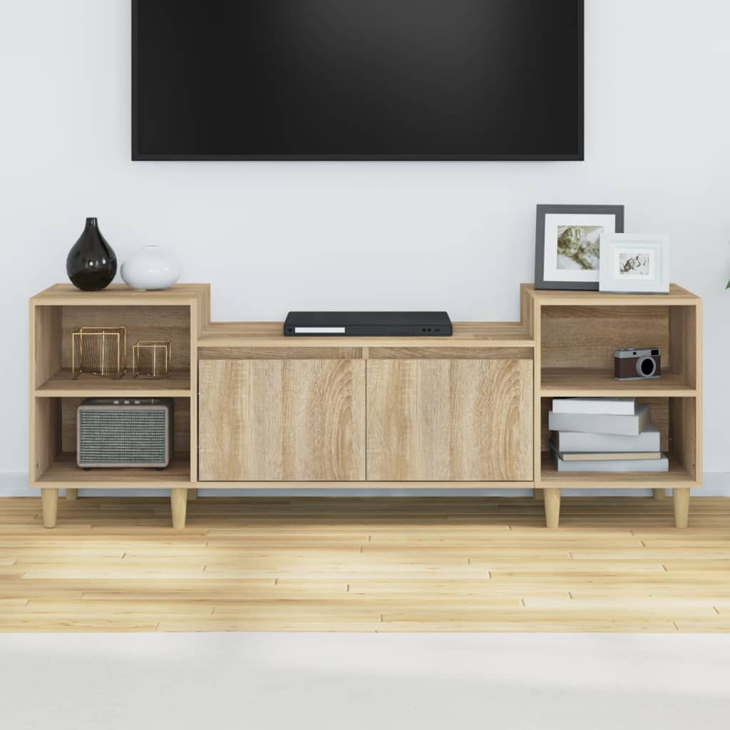 vidaXL Meuble TV Chêne sonoma 160x35x55 cm Bois d'ingénierie