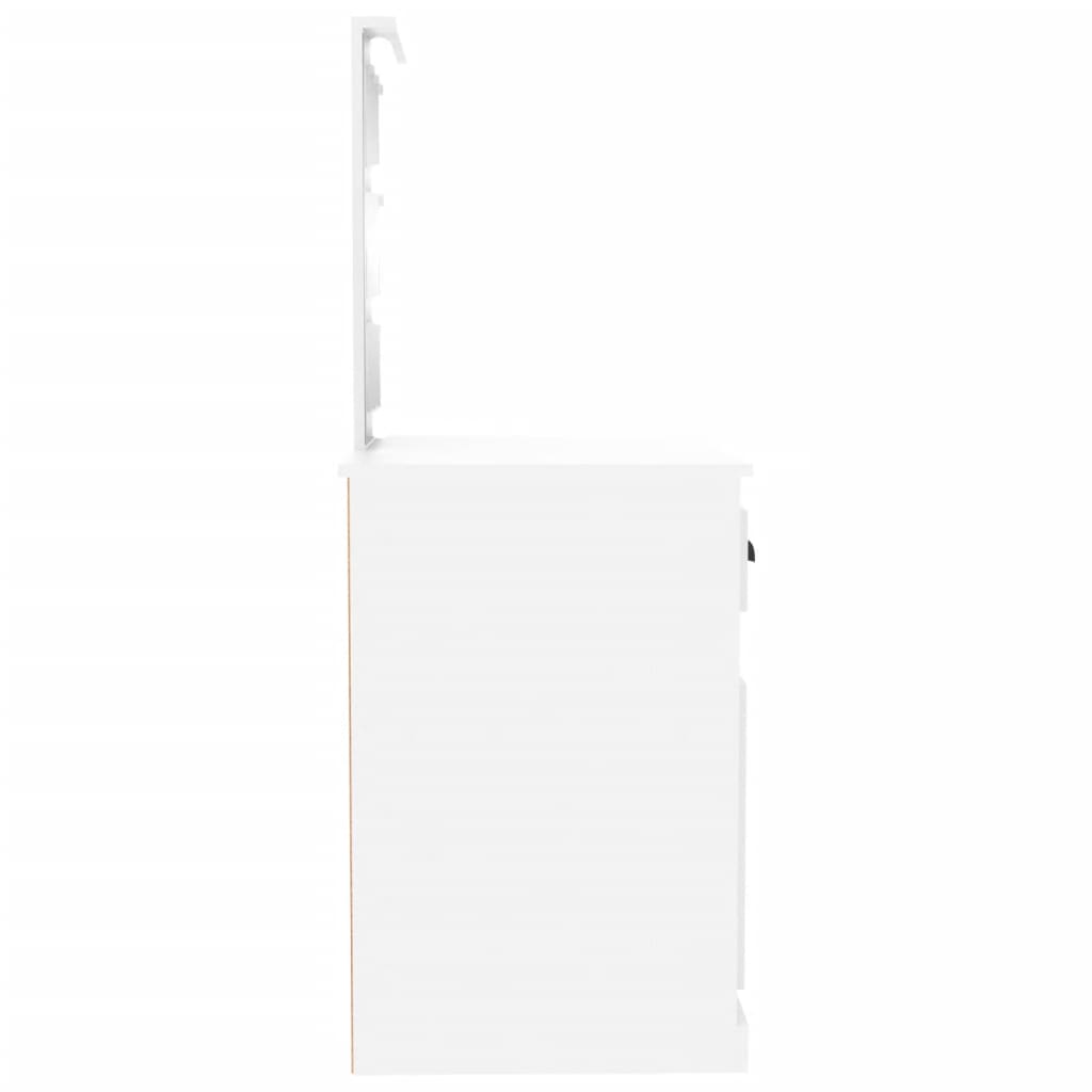 vidaXL Coiffeuse avec LED blanc 90x50x132,5 cm bois d'ingénierie