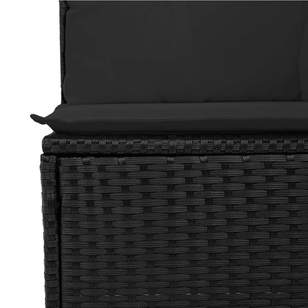 vidaXL Salon de jardin avec coussins 13 pcs noir résine tressée