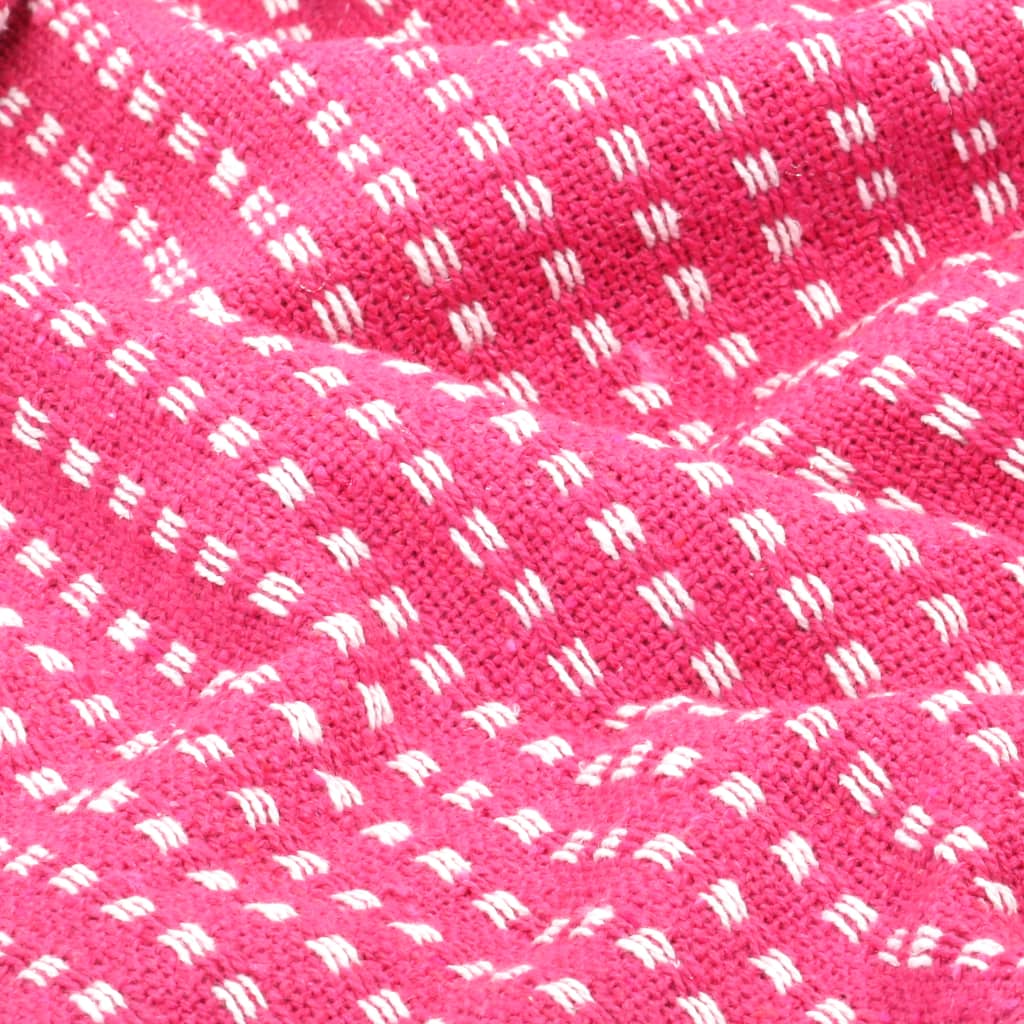 vidaXL Couverture coton à carrés 125x150 cm Rose
