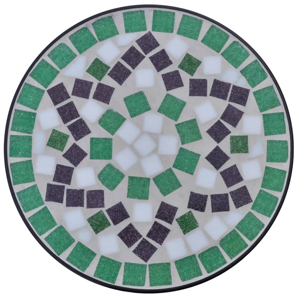 vidaXL Table d'appoint Mosaïque Vert et blanc