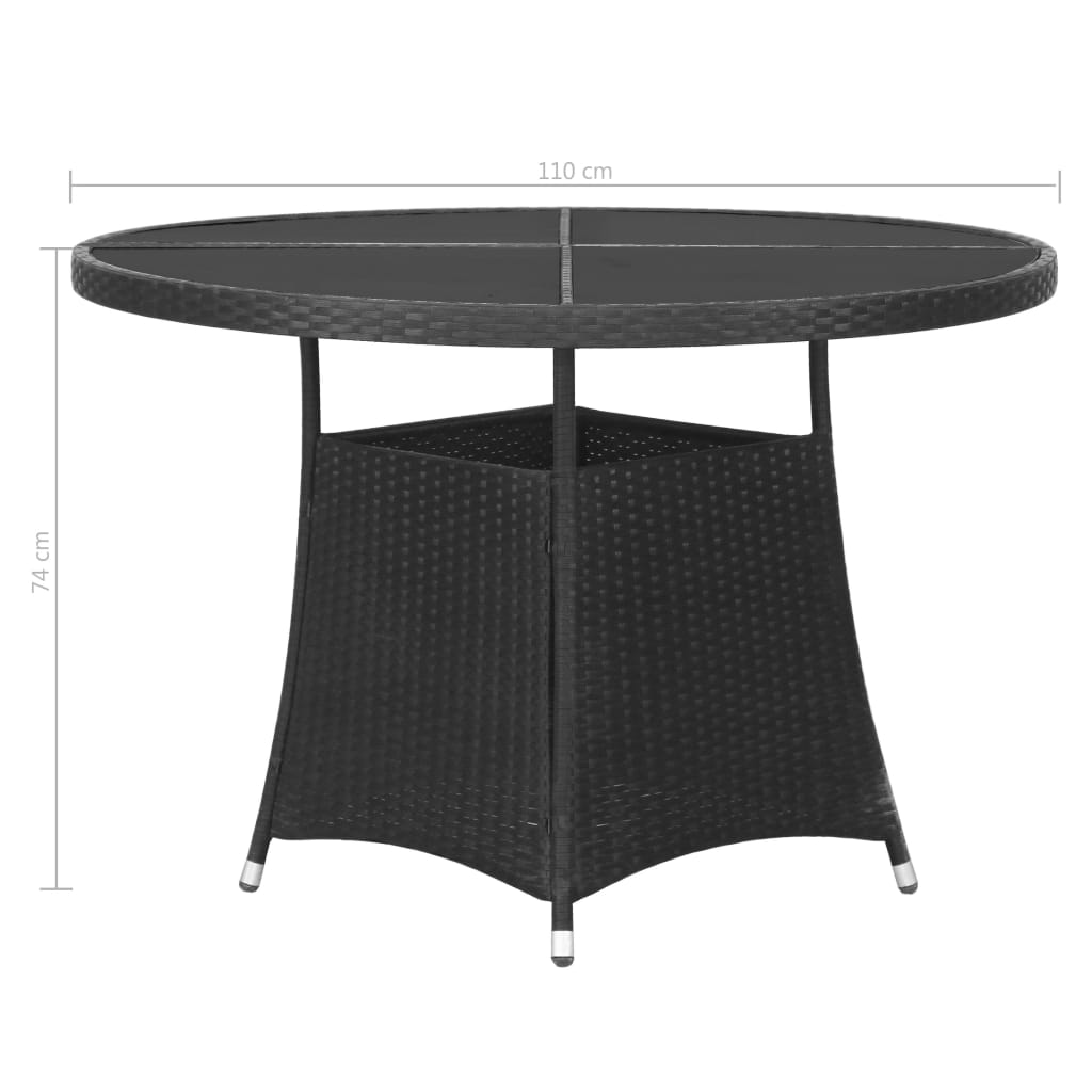 vidaXL Ensemble à dîner de jardin 7 pcs Résine tressée Noir