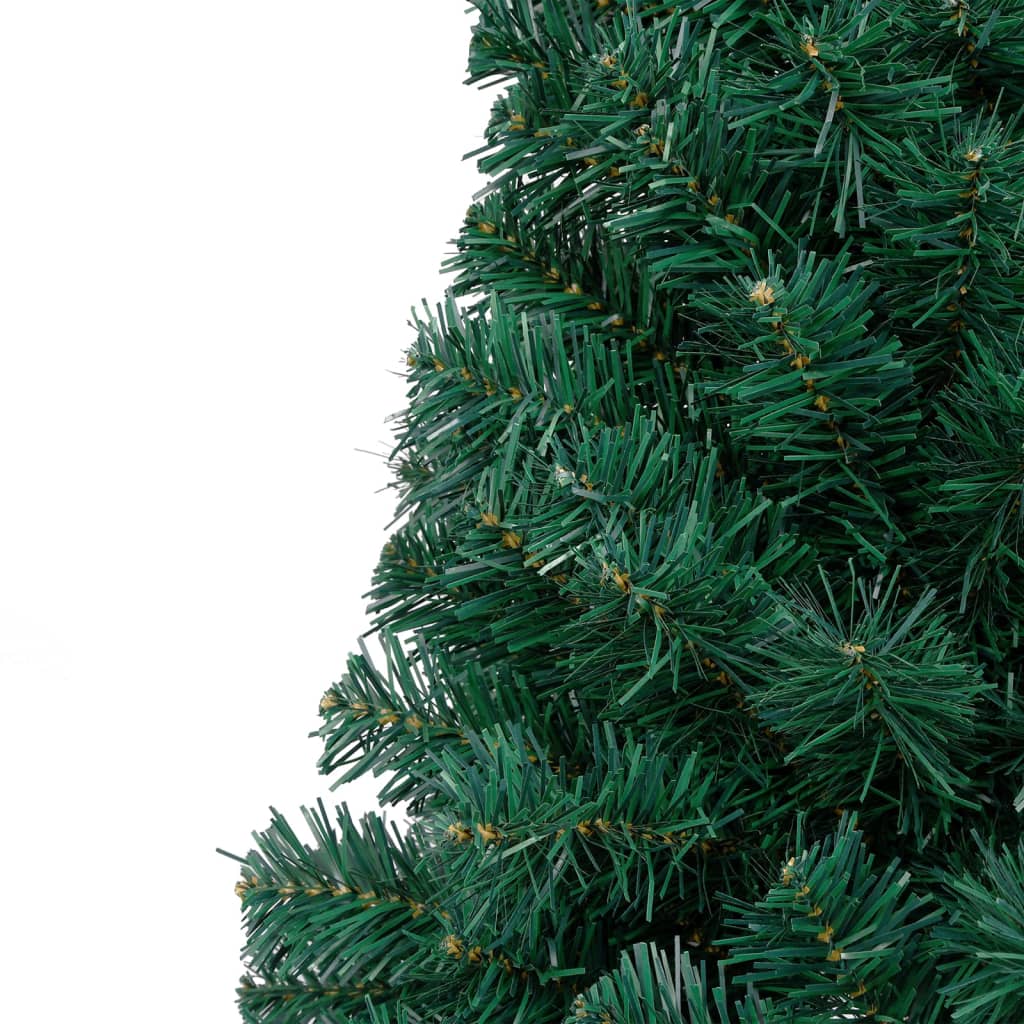 vidaXL Sapin de Noël artificiel pré-éclairé moitié/support vert 180 cm