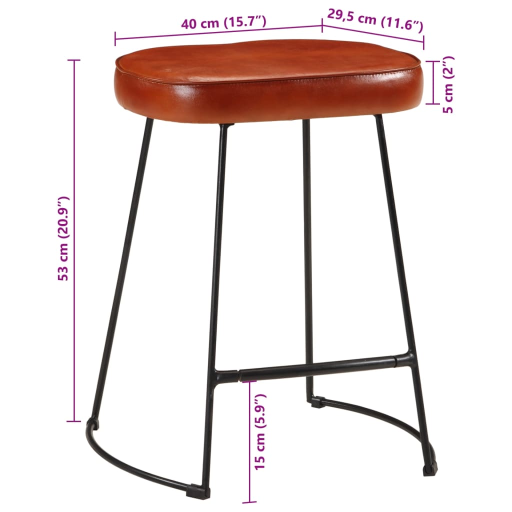 vidaXL Tabourets de bar lot de 2 marron foncé 40x29,5x53 cm