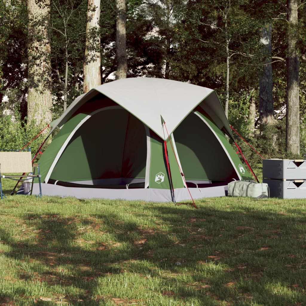 vidaXL Tente de camping de cabine 4 personnes vert imperméable