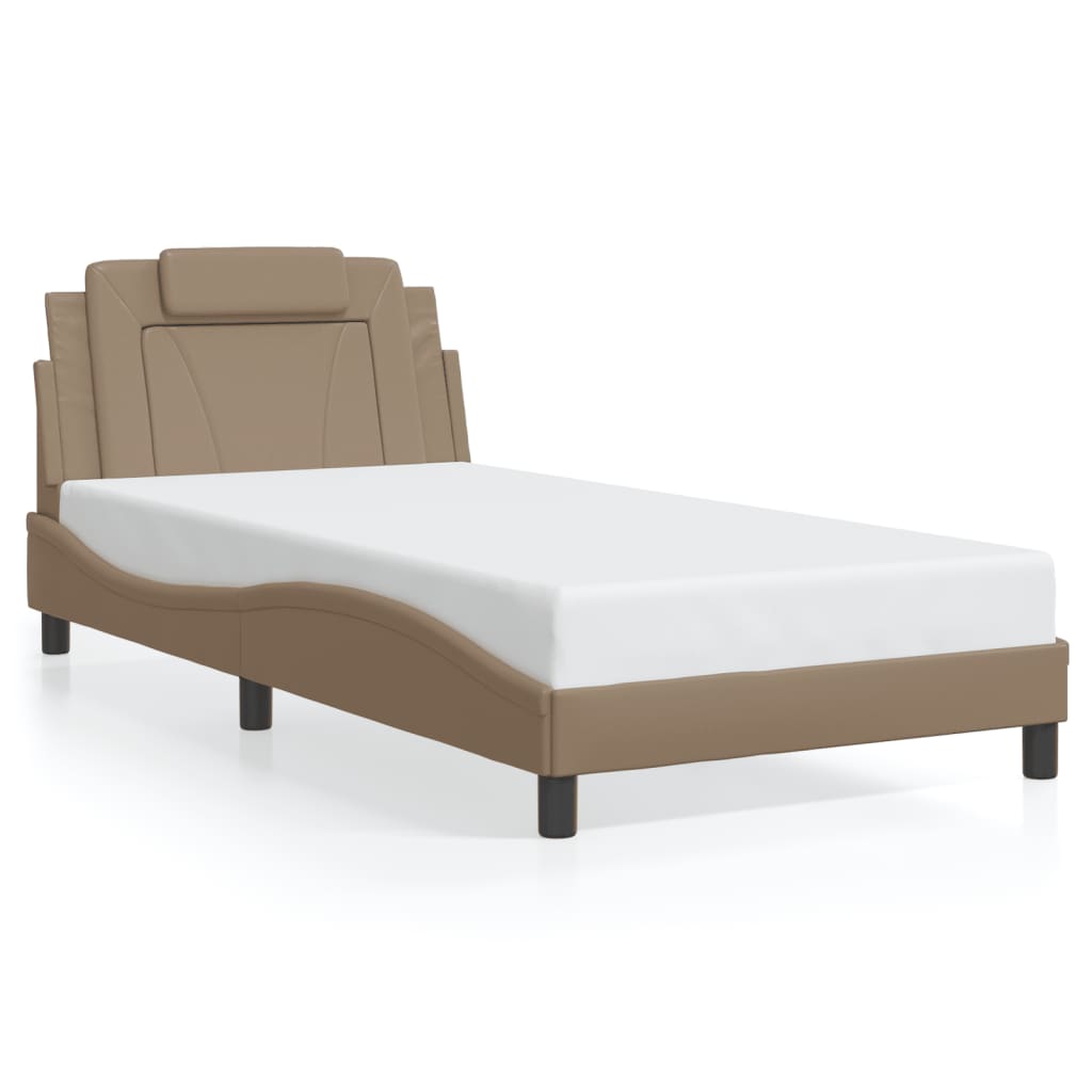 vidaXL Cadre de lit sans matelas cappuccino 100x200 cm similicuir