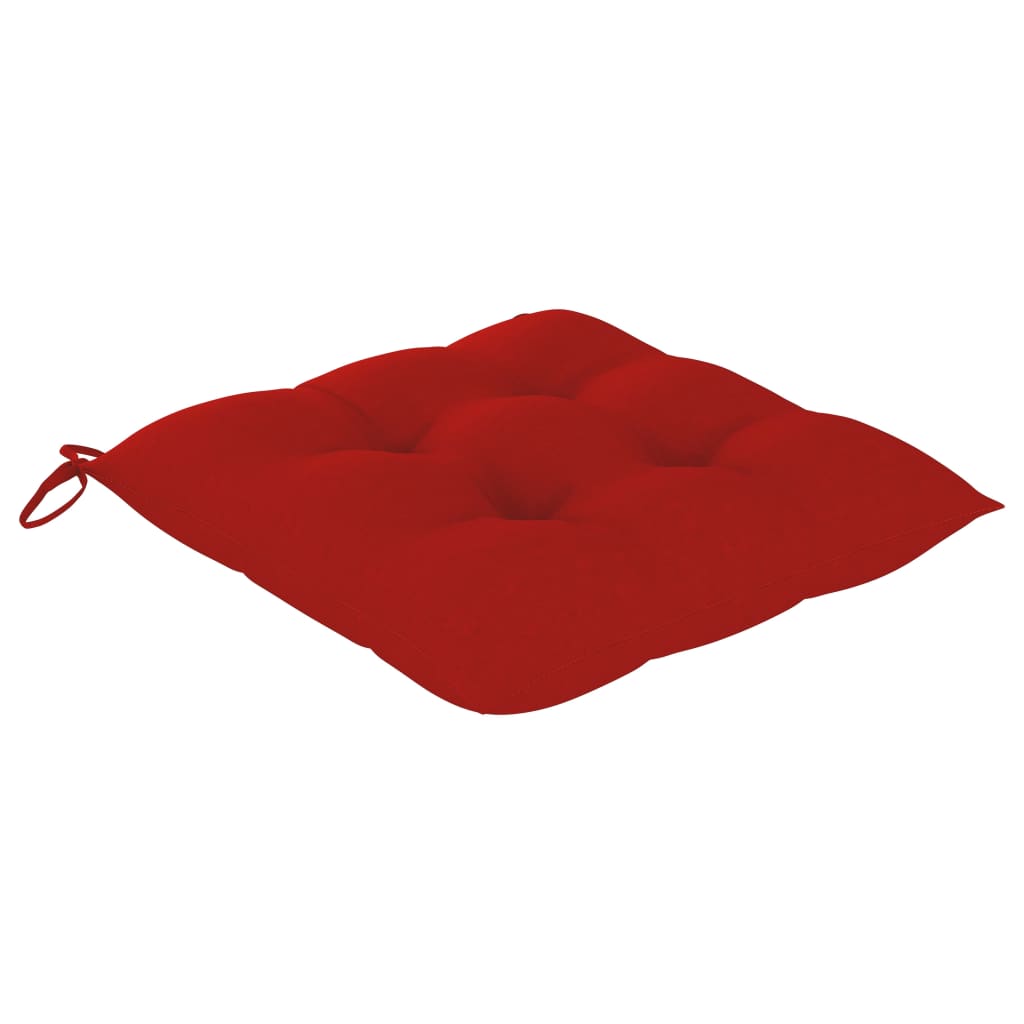 vidaXL Chaises de jardin 8 pcs avec coussins rouge Bois de teck solide