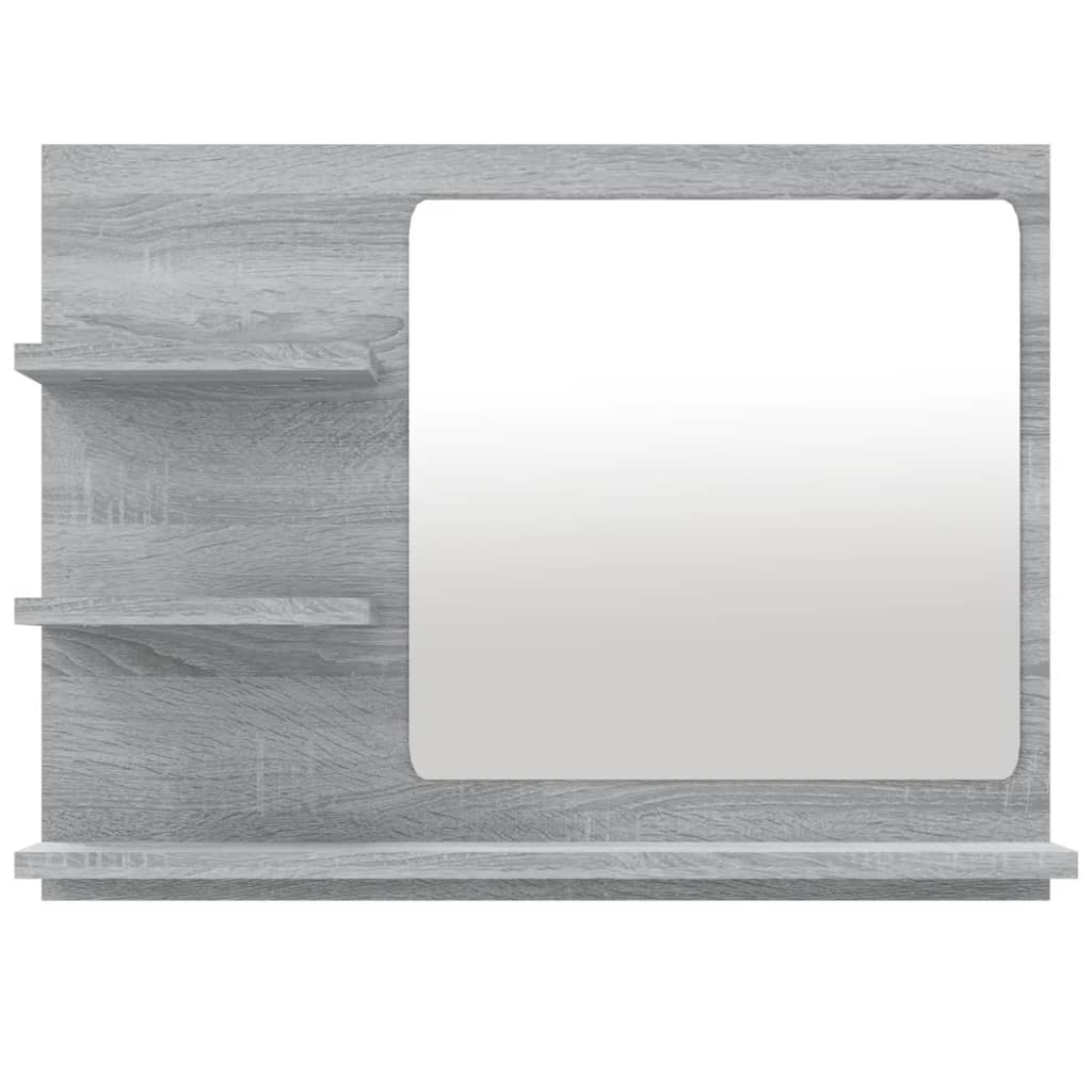 vidaXL Miroir de bain Sonoma gris 60x10,5x45 cm Bois d'ingénierie