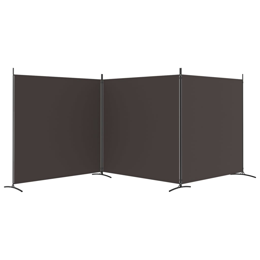 vidaXL Cloison de séparation 3 panneaux Marron 525x180 cm Tissu