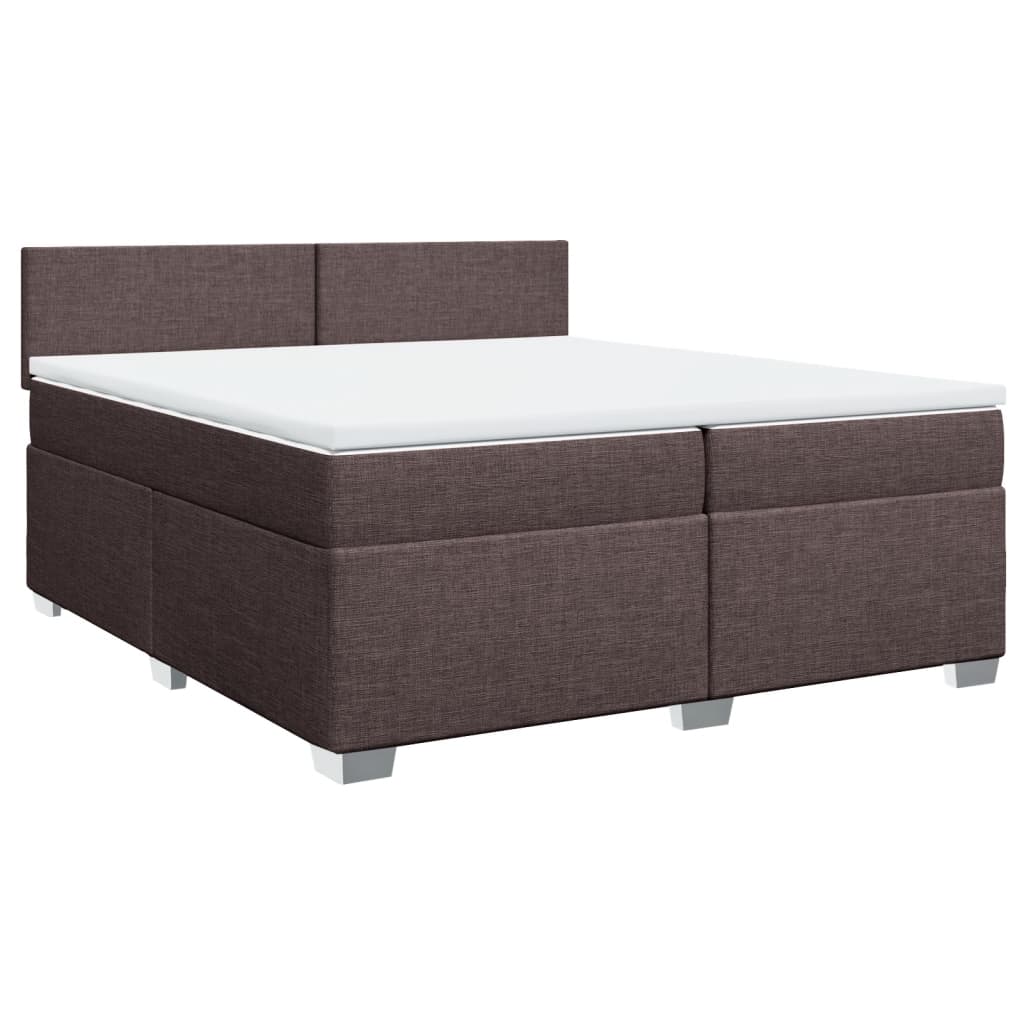 vidaXL Sommier à lattes de lit avec matelas Marron foncé 200x200 cm