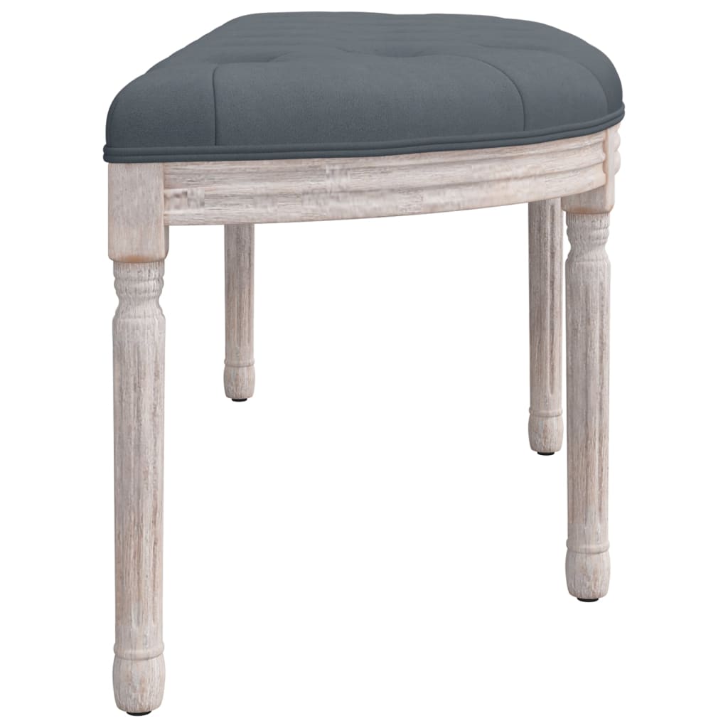 vidaXL Banc Gris foncé 110,5x45x49 cm Velours