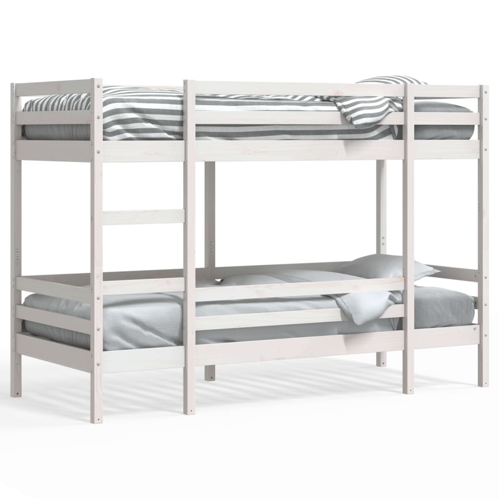 vidaXL Lit superposé sans matelas blanc 90x200 cm bois de pin massif