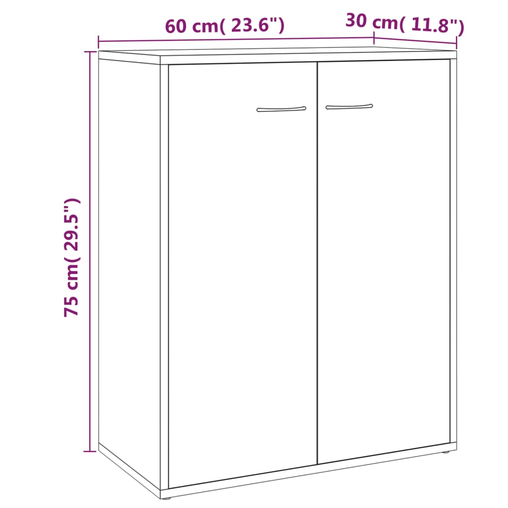 vidaXL Buffet Sonoma gris 60x30x75 cm Bois d'ingénierie