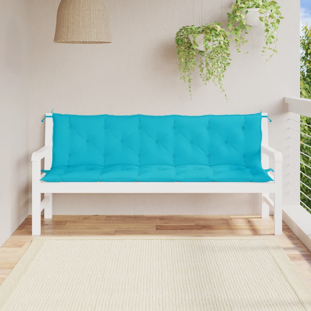 vidaXL Coussins de banc de jardin 2 pcs turquoise tissu Oxford