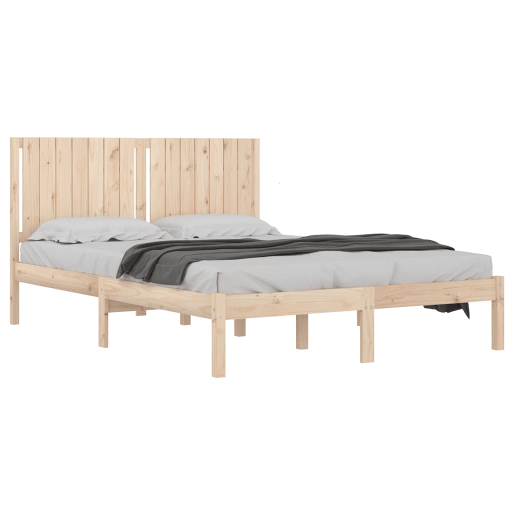 vidaXL Cadre de lit bois massif 150x200 cm très grand