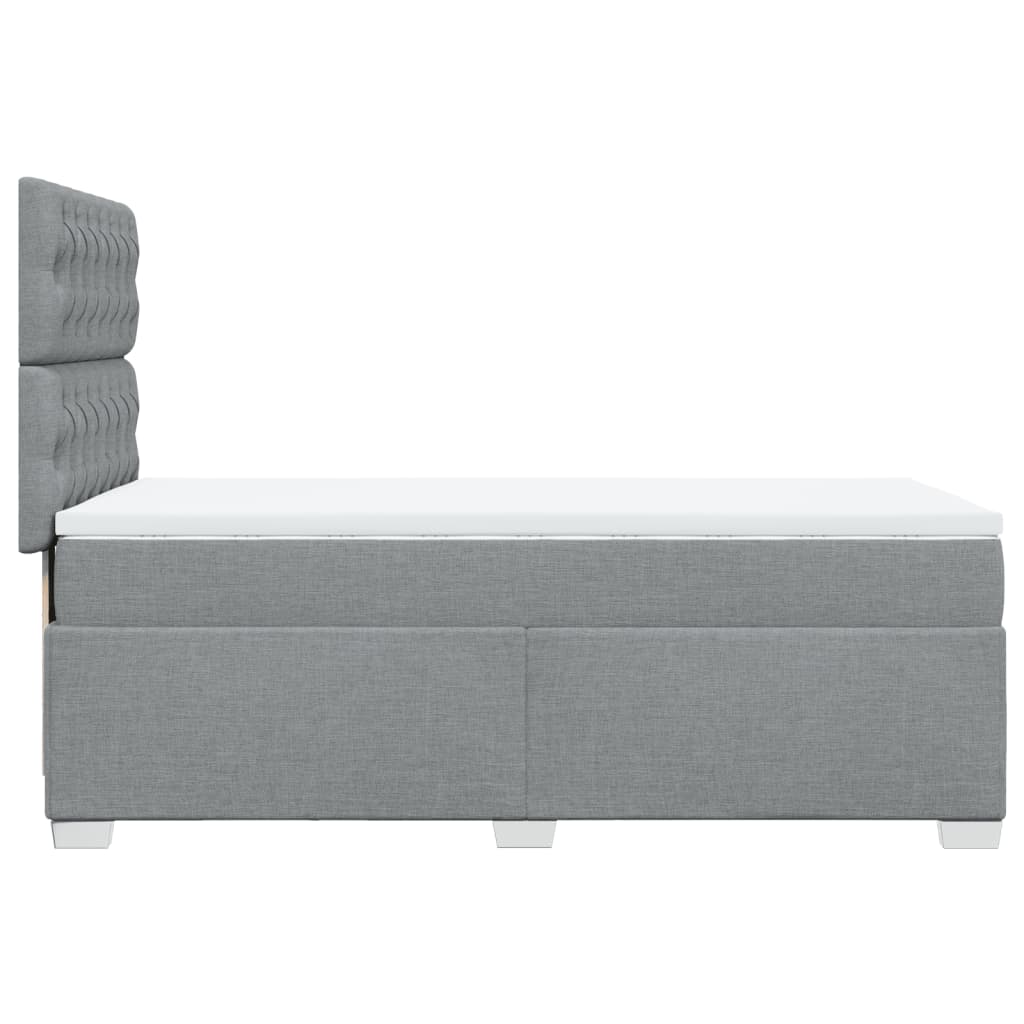 vidaXL Sommier à lattes de lit avec matelas Gris clair 90x200 cm Tissu