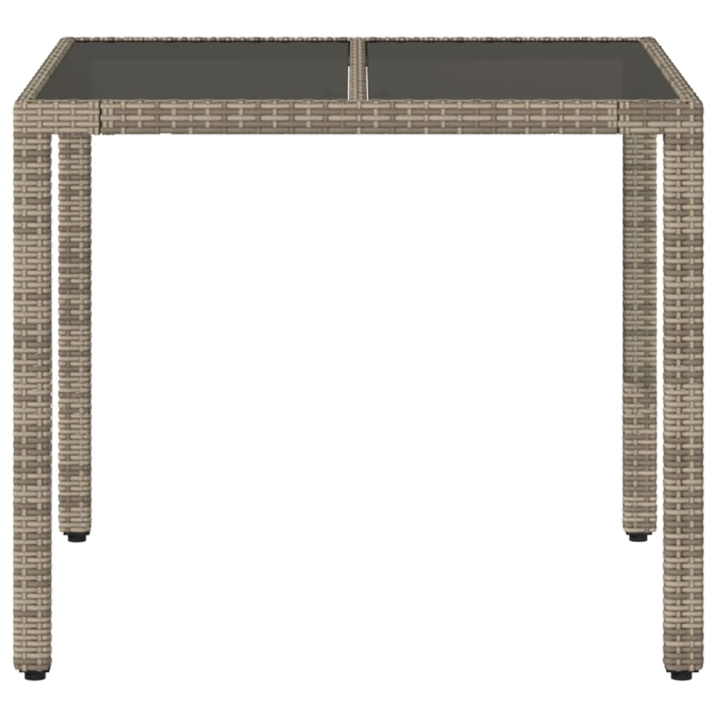 vidaXL Table de jardin Gris 90x90x75 cm Résine tressée