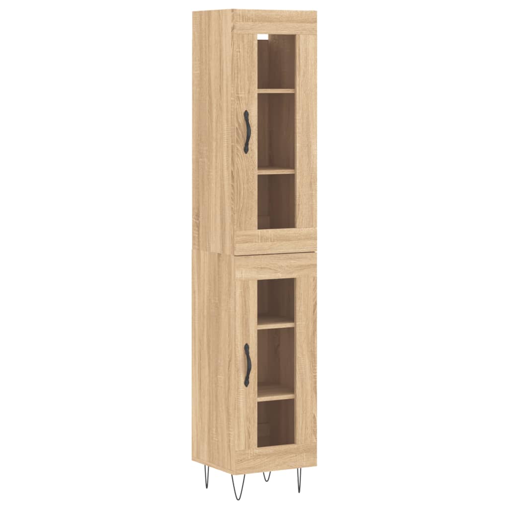 vidaXL Buffet haut Chêne sonoma 34,5x34x180 cm Bois d'ingénierie