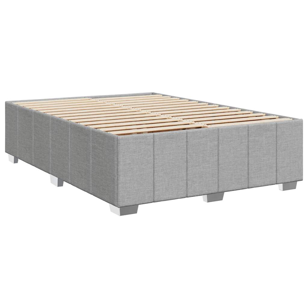 vidaXL Sommier à lattes de lit avec matelas Gris clair 140x200cm Tissu