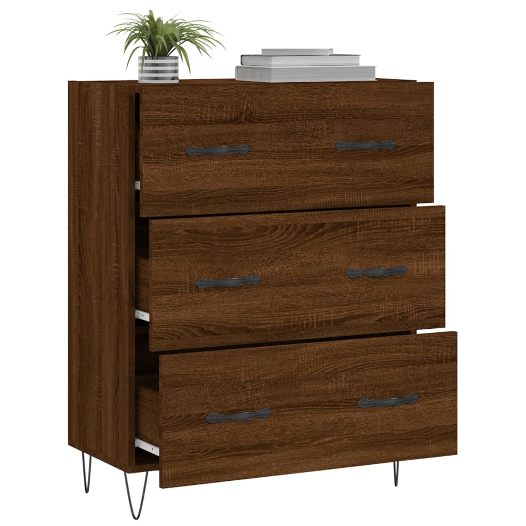 vidaXL Buffet chêne marron 69,5x34x90 cm bois d'ingénierie