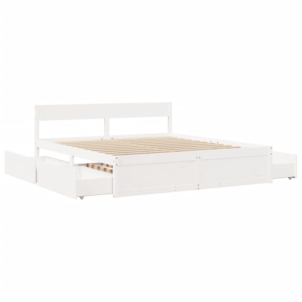 vidaXL Cadre de lit sans matelas blanc 180x200 cm bois massif de pin