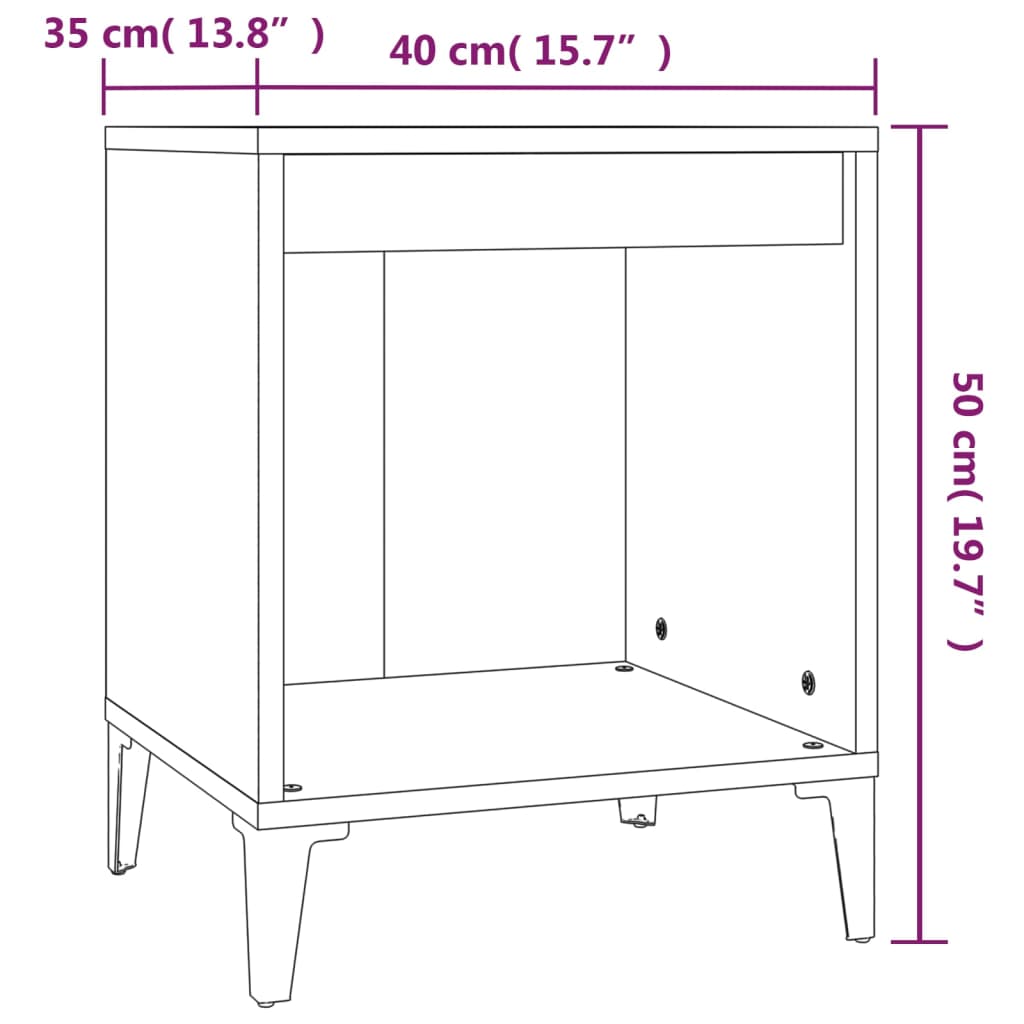vidaXL Table de chevet Chêne sonoma 40x35x50 cm