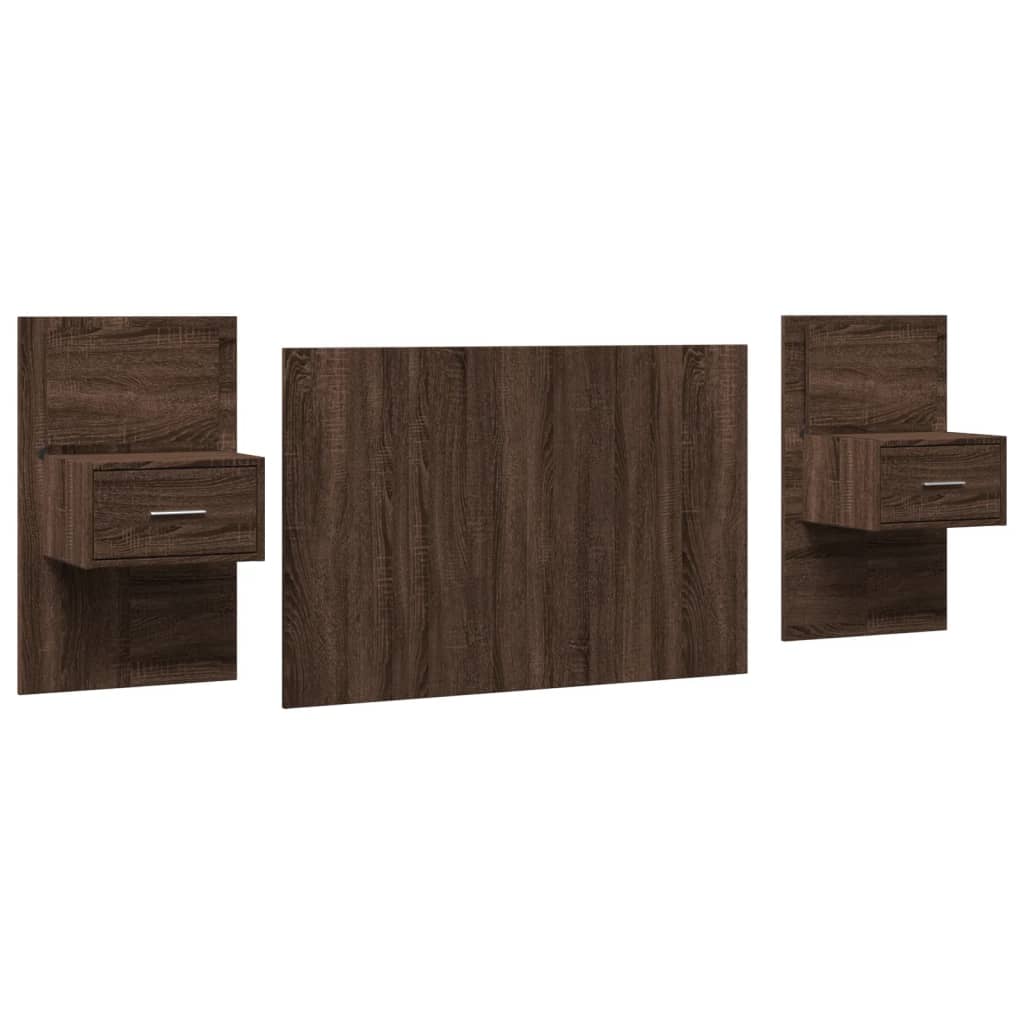 vidaXL Tête de lit avec armoires chêne marron 120 cm bois d'ingénierie