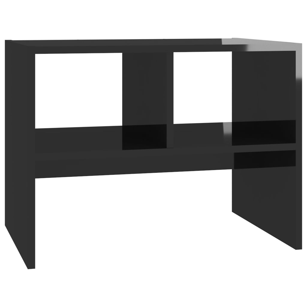 vidaXL Table d'appoint Noir brillant 60x40x45 cm Aggloméré