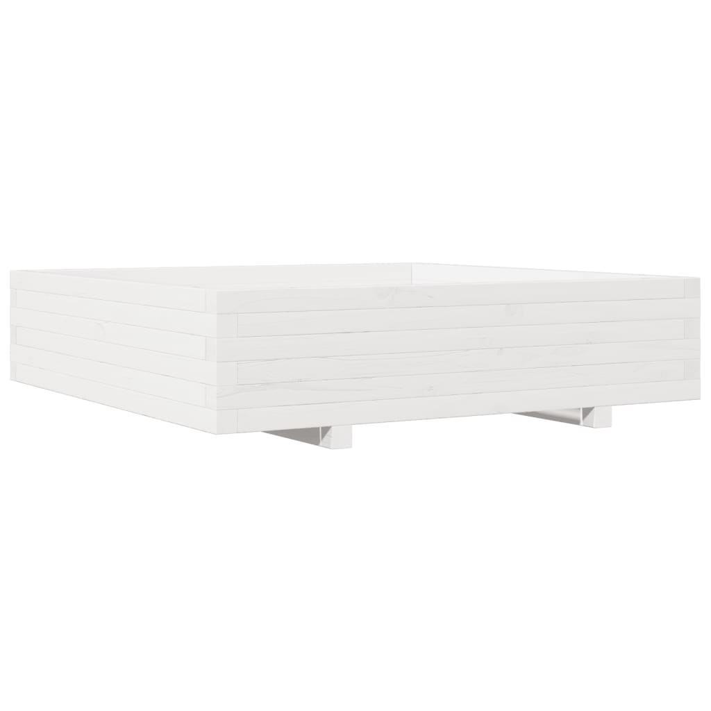 vidaXL Jardinière blanc 100x100x26,5 cm bois de pin massif