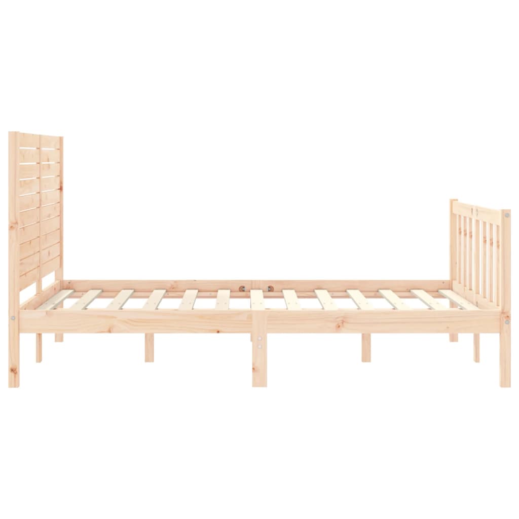 vidaXL Cadre de lit avec tête de lit petit double bois massif