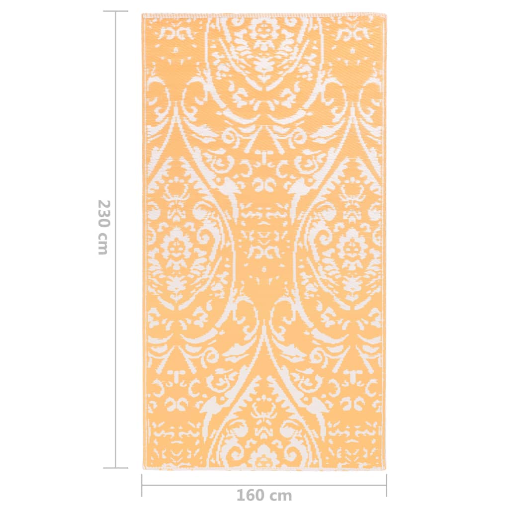 vidaXL Tapis d'extérieur Orange et blanc 160x230 cm PP