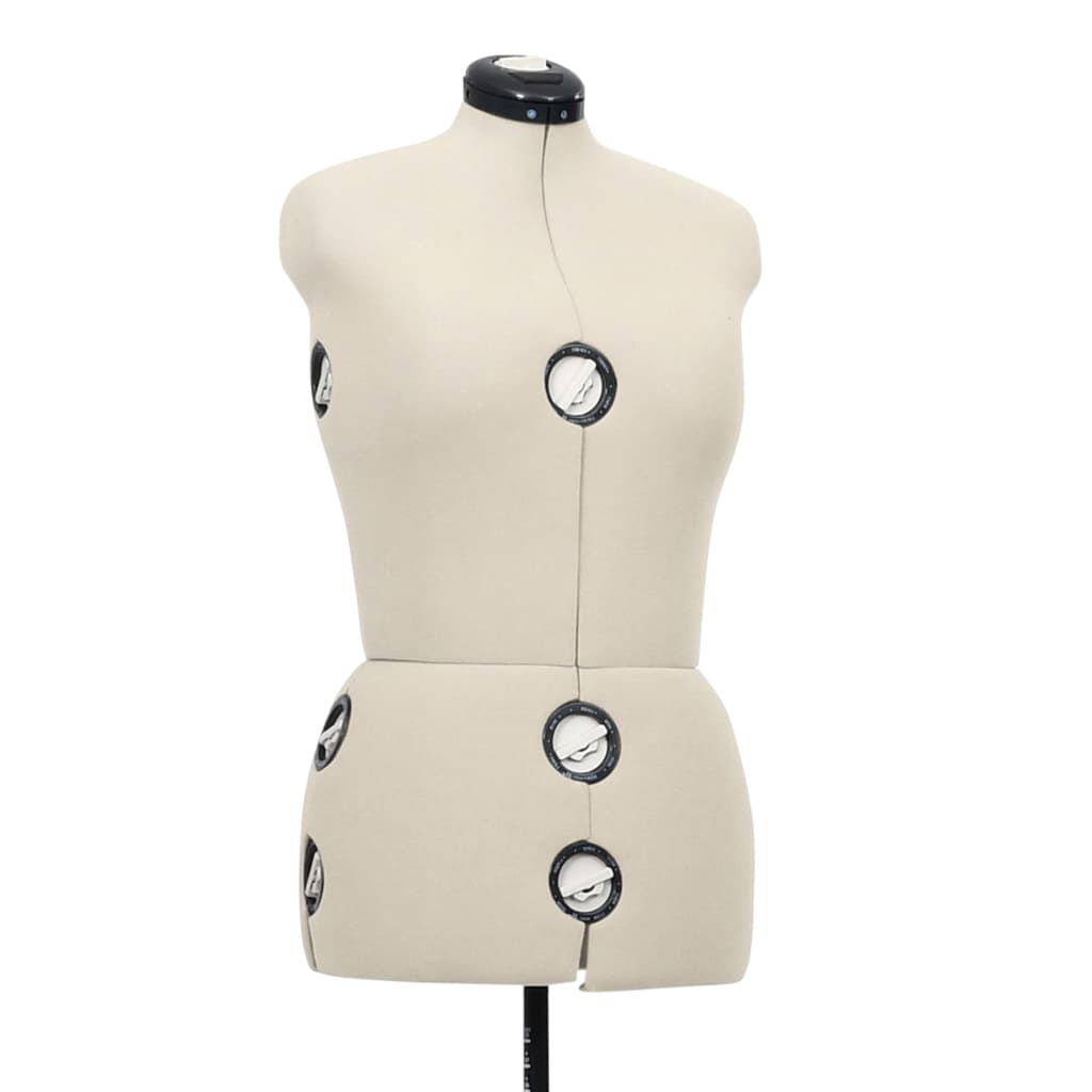 vidaXL Mannequin de robe ajustable pour femme Crème M Taille 40-46