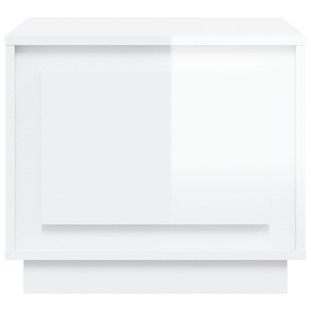 vidaXL Table basse blanc brillant 51x50x44 cm bois d'ingénierie