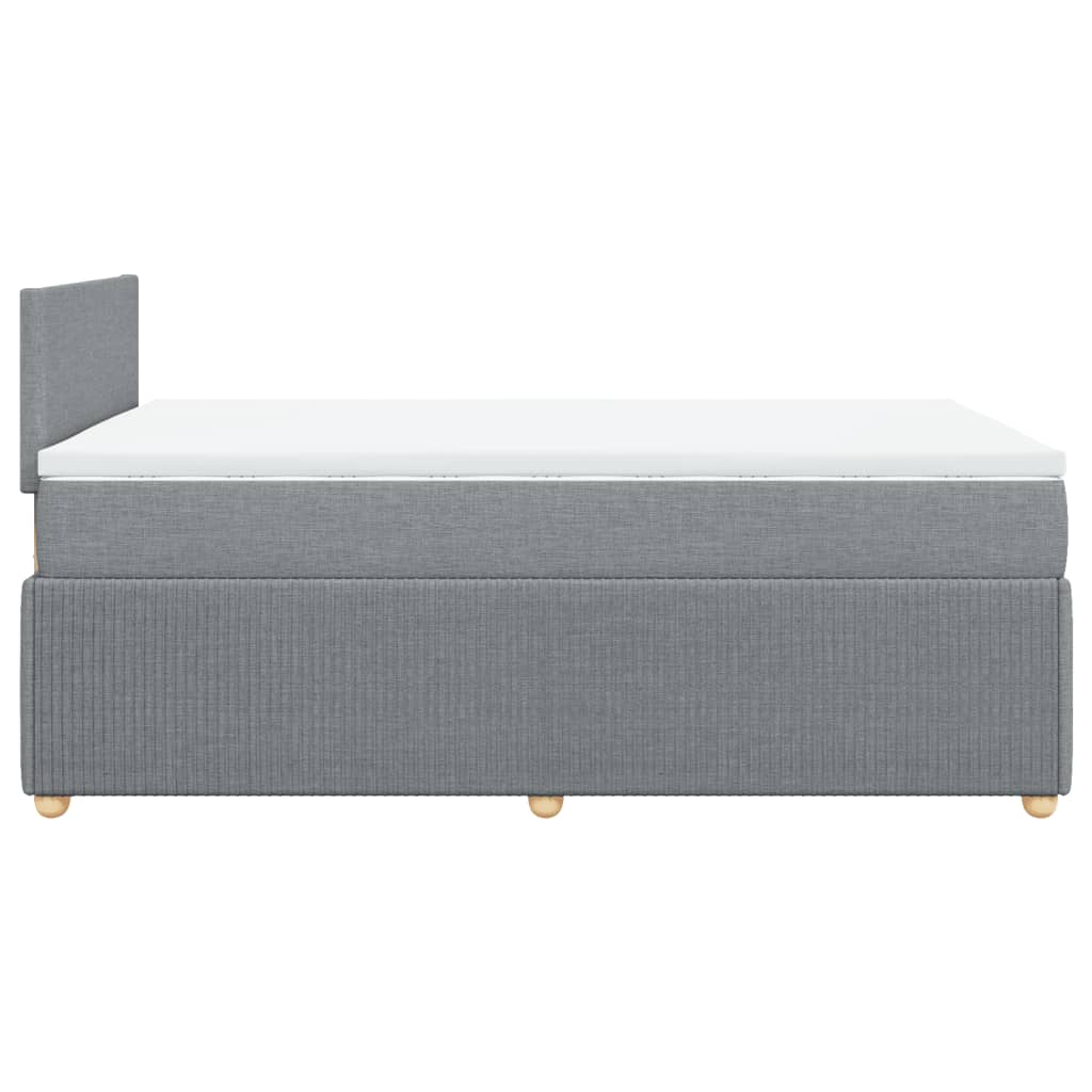 vidaXL Sommier à lattes de lit et matelas gris clair 120x190 cm tissu