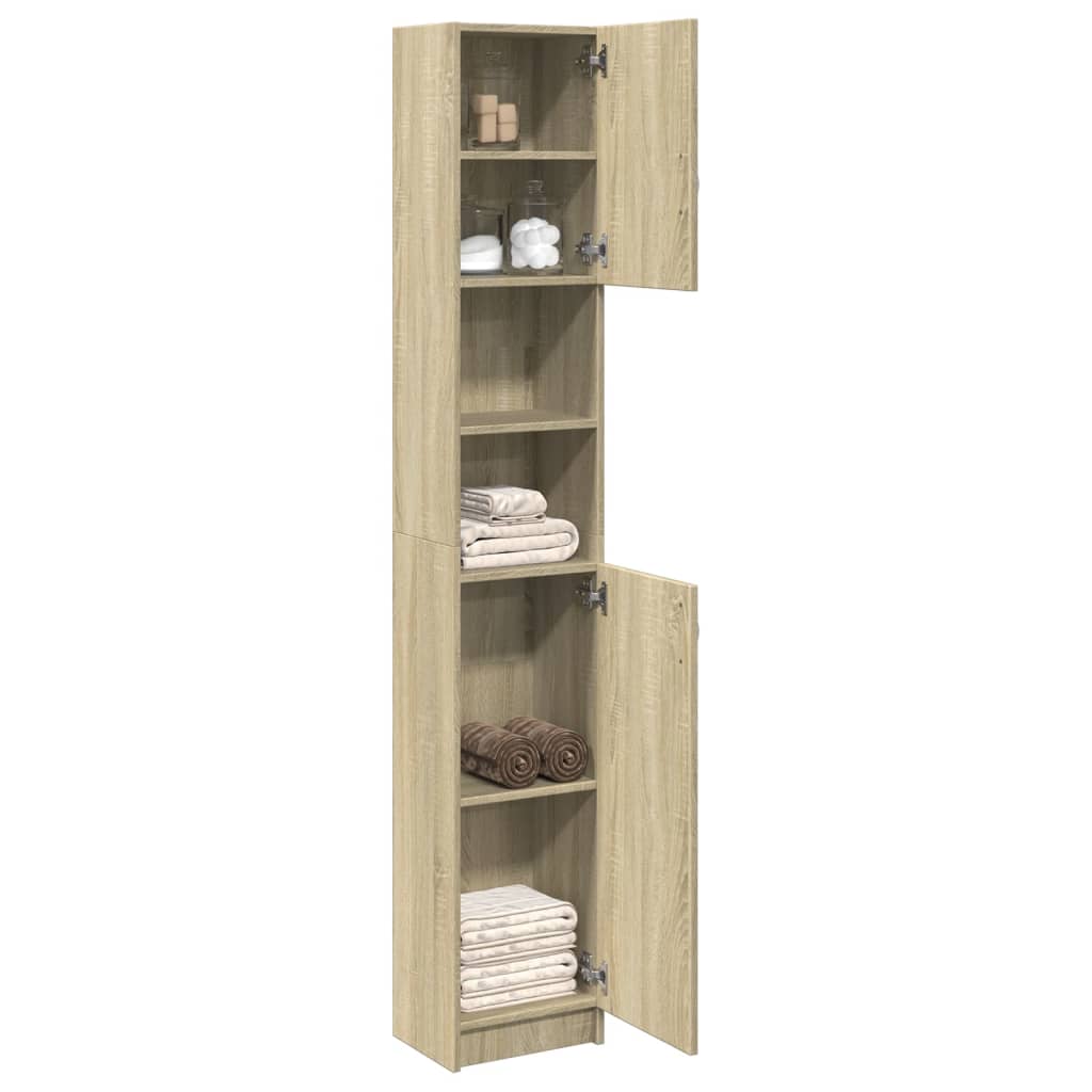 vidaXL Armoire de salle de bain Chêne sonoma 32x25,5x190 cm Aggloméré