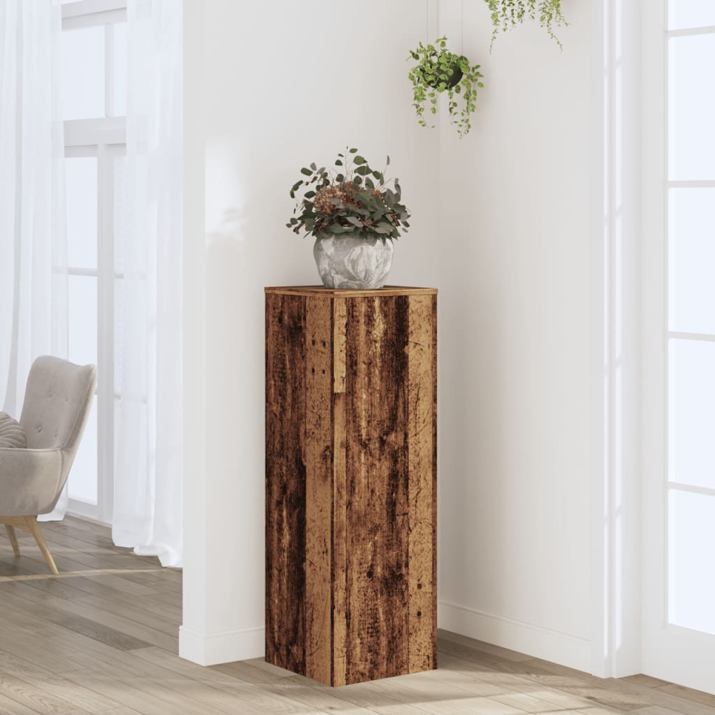 vidaXL Support pour plantes vieux bois 33x33x100 cm bois d'ingénierie