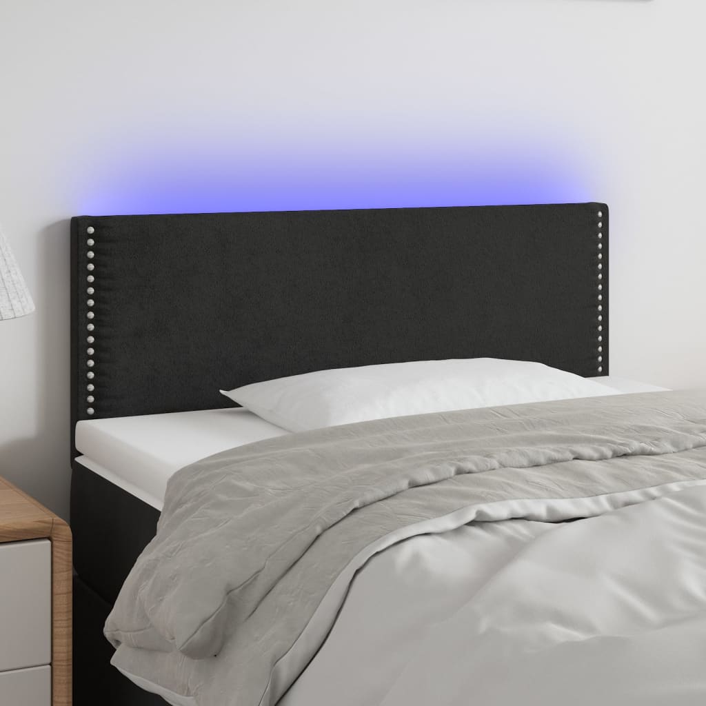 vidaXL Tête de lit à LED Noir 80x5x78/88 cm Velours
