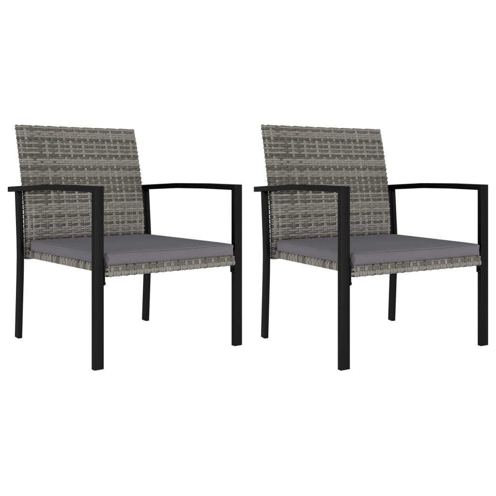 vidaXL Chaises à manger de jardin lot de 2 résine tressée gris