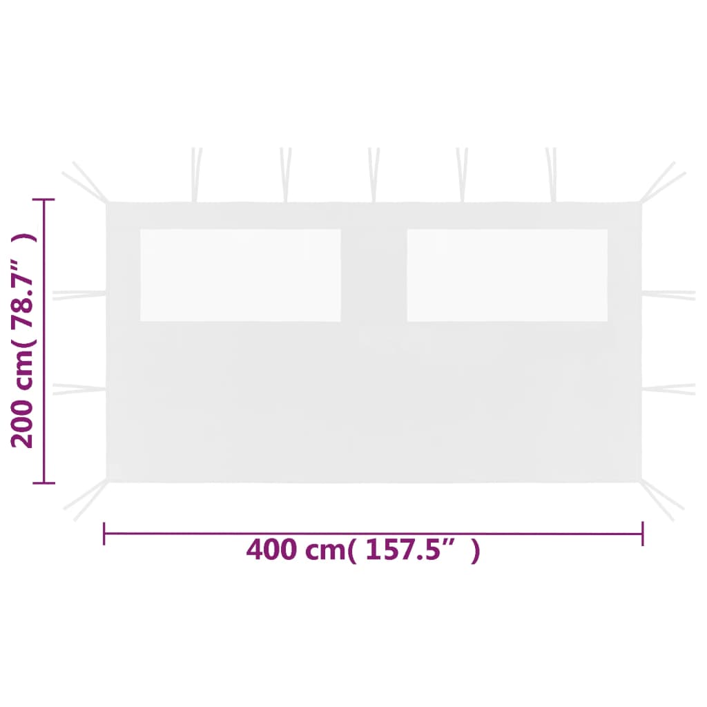 vidaXL Paroi latérale de belvédère avec fenêtres 4x2 m Blanc
