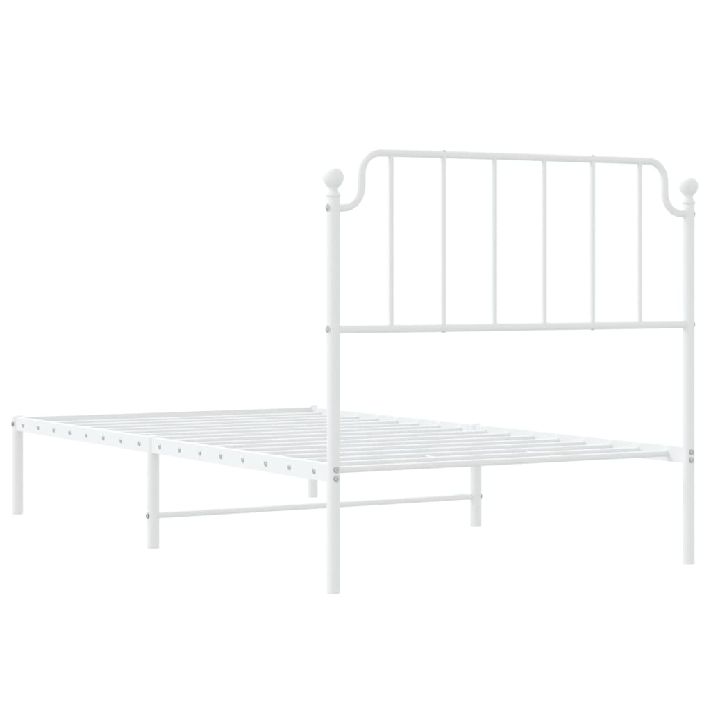 vidaXL Cadre de lit métal sans matelas et tête de lit blanc 100x190 cm