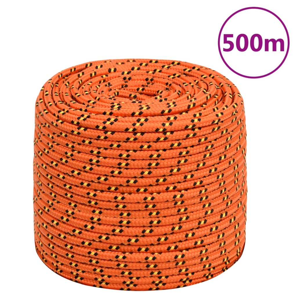 vidaXL Corde de bateau Orange 8 mm 500 m Polypropylène