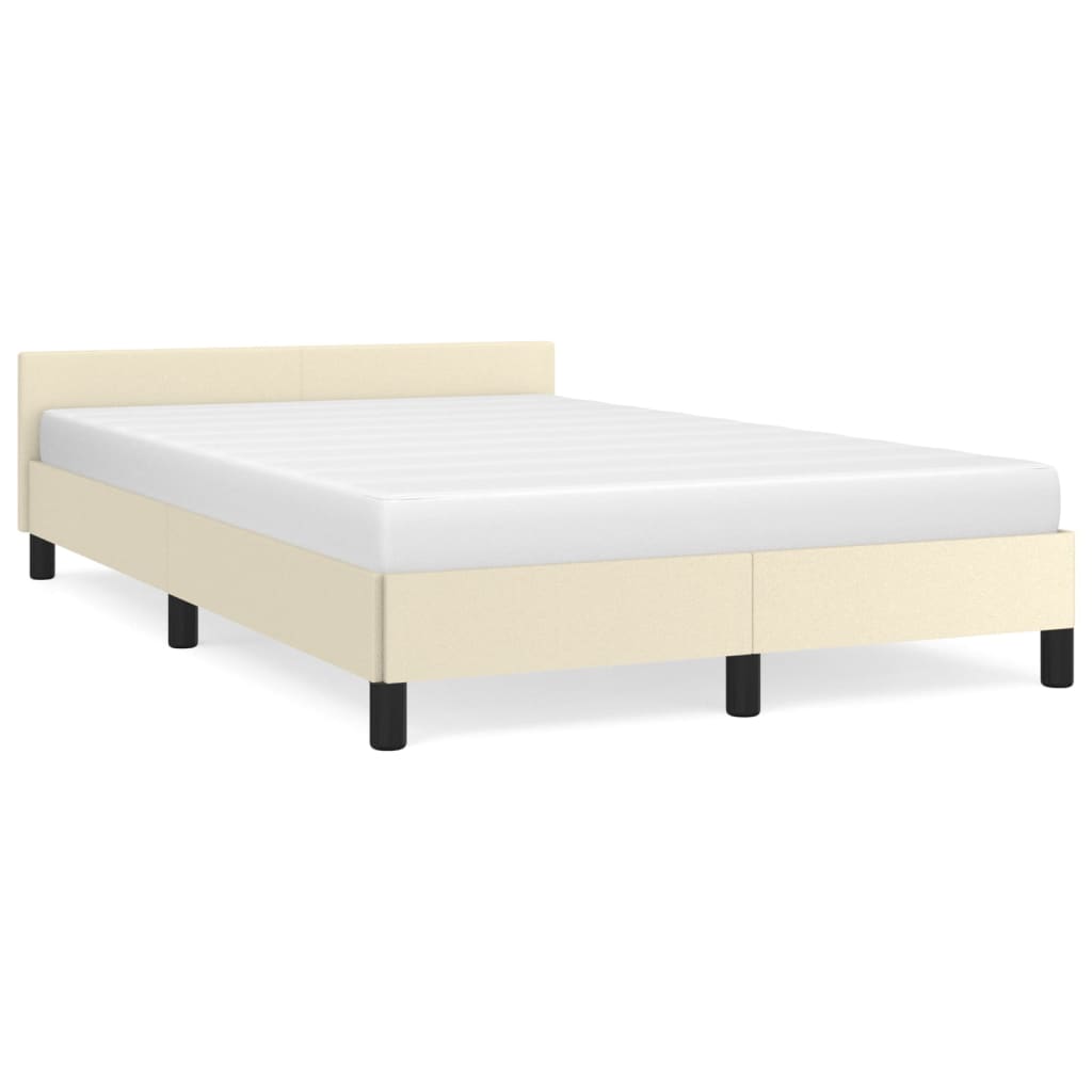 vidaXL Cadre de lit avec tête de lit Crème 120x200 cm Similicuir