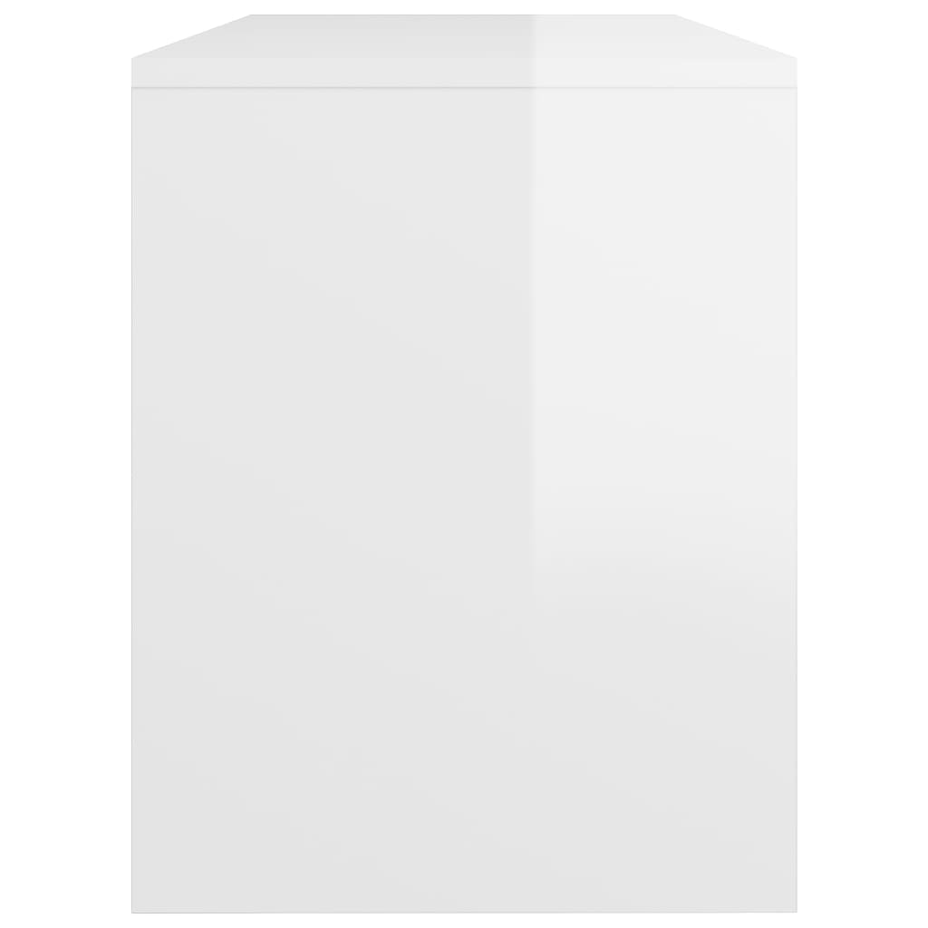 vidaXL Tabouret de toilette Blanc brillant70x35x45cm Bois d'ingénierie
