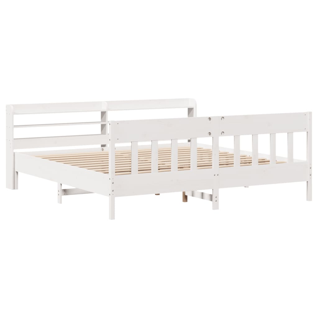 vidaXL Cadre de lit sans matelas blanc 180x200 cm bois massif de pin