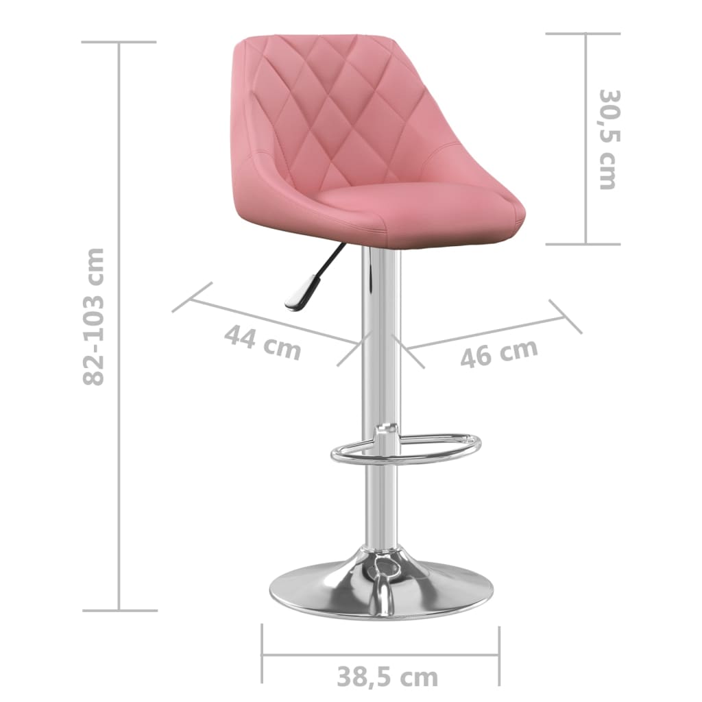 vidaXL Tabouret de bar Rose Velours