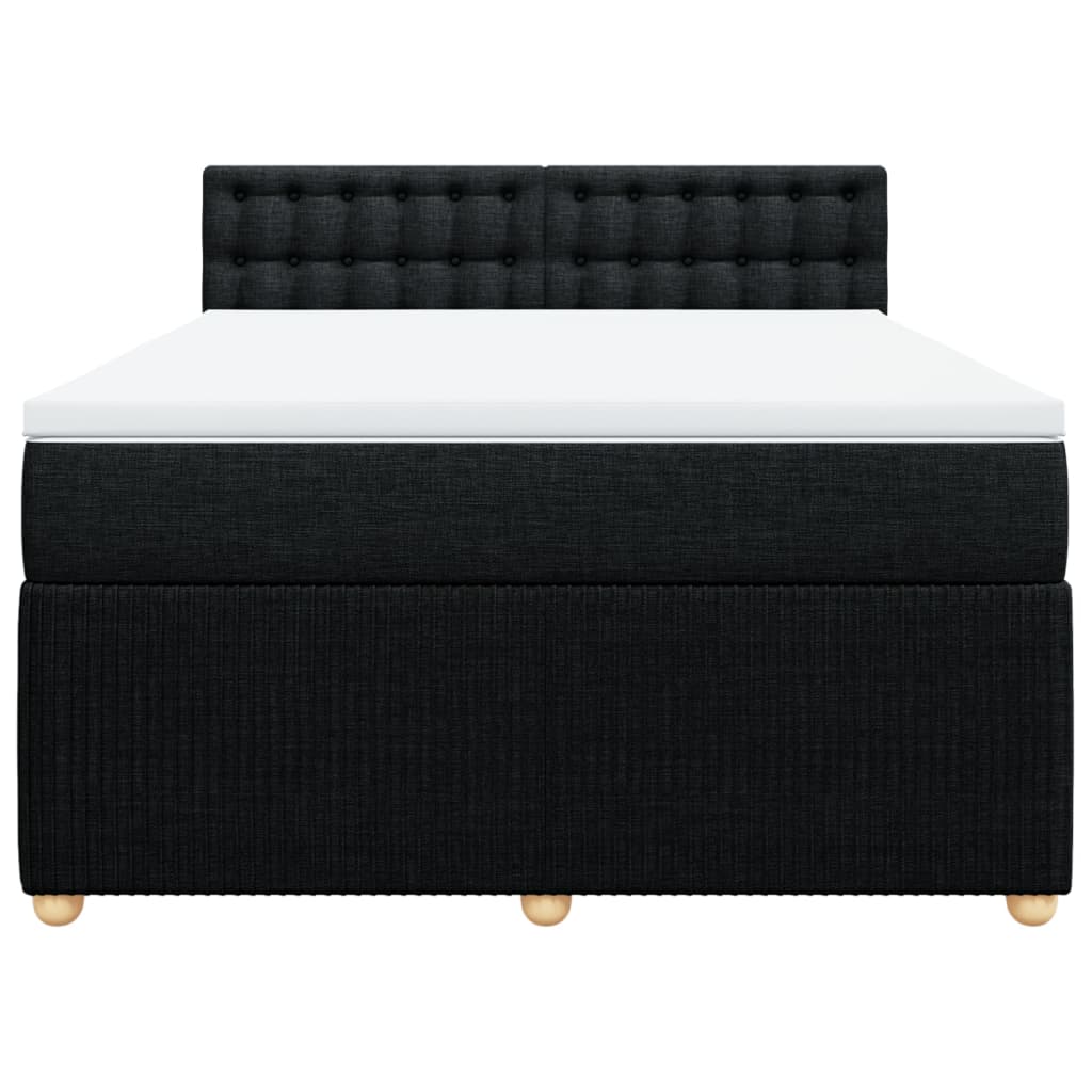 vidaXL Sommier à lattes de lit avec matelas Noir 140x200 cm Tissu