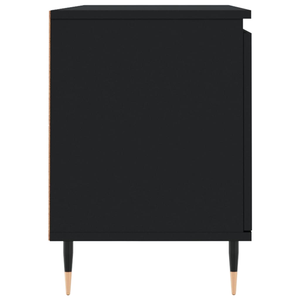 vidaXL Meuble TV noir 104x35x50 cm bois d'ingénierie