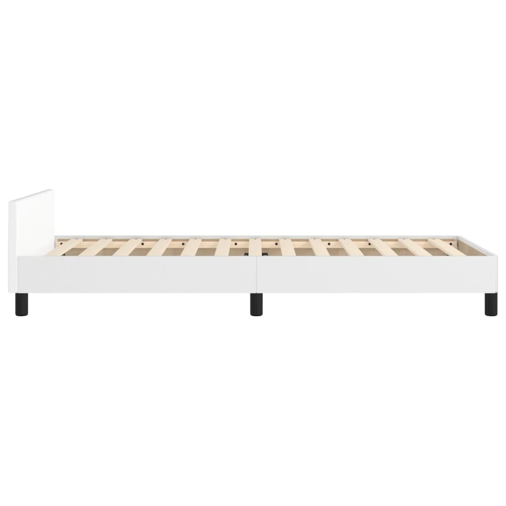 vidaXL Cadre de lit avec tête de lit sans matelas blanc 90x200 cm